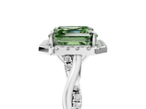 White gold Fancy Green Asscher  Halo Twist Band Solitaire Ring_23