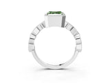 White gold Fancy Green Asscher  Milgrain Marquise Diamond Twist Band Ring_60