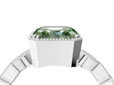White gold Fancy Green Asscher  Milgrain Marquise Diamond Twist Band Ring_61