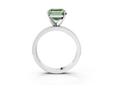 White gold Fancy Green Asscher  Milgrain Pave Diamond Engagement Ring with Four-Prong Setting_3