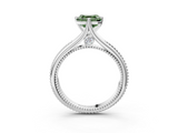 White gold Fancy Green Asscher  Solitaire Beaded Band Six-Prong Setting_3