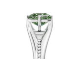 White gold Fancy Green Asscher  Solitaire Beaded Band Six-Prong Setting_5