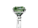 White gold Fancy Green Asscher  Solitaire Beaded Band with Four-Prong Setting_5