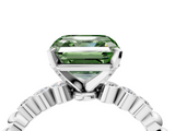 White gold Fancy Green Asscher  Solitaire Bezel Accent Diamond Engagement Ring with Beaded Band and Four-Prong Setting_4