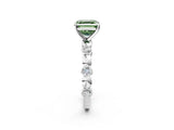 White gold Fancy Green Asscher  Solitaire Bezel-Set Diamond Ring with Beaded Band and Four-Prong Setting_31
