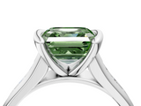 White gold Fancy Green Asscher  Solitaire Bezel-Set Diamond Ring with Channel-Set Band_21