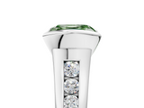 White gold Fancy Green Asscher  Solitaire Bezel-Set Diamond Ring with Channel-Set Band_22