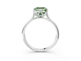 White gold Fancy Green Asscher  Solitaire Cathedral Diamond Ring with Six-Prong Setting_3