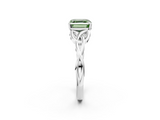 White gold Fancy Green Asscher  Solitaire Celtic Knot Engagement Ring with Four-Prong Setting_2