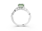 White gold Fancy Green Asscher  Solitaire Celtic Knot Engagement Ring with Four-Prong Setting_3