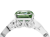 White gold Fancy Green Asscher  Solitaire Celtic Knot Engagement Ring with Four-Prong Setting_4