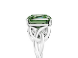 White gold Fancy Green Asscher  Solitaire Celtic Knot Engagement Ring with Four-Prong Setting_5