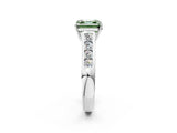 White gold Fancy Green Asscher  Solitaire Channel-Set Diamond Engagement Ring with Four-Prong Setting_31