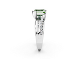 White gold Fancy Green Asscher  Solitaire Channel-Set Split Shank Ring with Tension Prong Setting_5