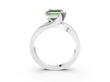 White gold Fancy Green Asscher  Solitaire Channel-Set Split Shank Ring with Tension Prong Setting_6