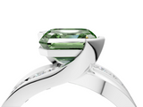 White gold Fancy Green Asscher  Solitaire Channel-Set Split Shank Ring with Tension Prong Setting_7