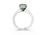 White gold Fancy Green Asscher  Solitaire Diamond Engagement Ring with Four-Prong Setting on a Classic Band_22