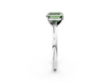 White gold Fancy Green Asscher  Solitaire Diamond Engagement Ring with Four-Prong Setting on a Classic Band_22