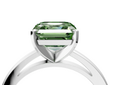 White gold Fancy Green Asscher  Solitaire Diamond Engagement Ring with Four-Prong Setting on a Classic Band_23