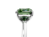 White gold Fancy Green Asscher  Solitaire Diamond Engagement Ring with Four-Prong Setting on a Classic Band_24