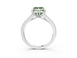 White gold Fancy Green Asscher  Solitaire Diamond Engagement Ring with Pave Band and Six-Prong Setting_3