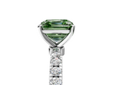 White gold Fancy Green Asscher  Solitaire Diamond Pavé Band with Four-Prong Setting_5