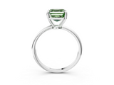 White gold Fancy Green Asscher  Solitaire Diamond Ring with 4-Prong Setting on a Classic Band_6