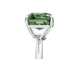 White gold Fancy Green Asscher  Solitaire Diamond Ring with 4-Prong Setting on a Classic Band_8
