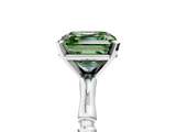 White gold Fancy Green Asscher  Solitaire Diamond Ring with Bamboo Band and Four-Prong Setting_22