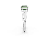 White gold Fancy Green Asscher  Solitaire Diamond Ring with Cathedral Band and Four-Prong Setting_30