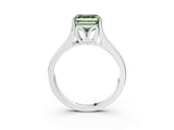 White gold Fancy Green Asscher  Solitaire Diamond Ring with Cathedral Band and Four-Prong Setting_32