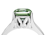 White gold Fancy Green Asscher  Solitaire Diamond Ring with Cathedral Band and Four-Prong Setting_33