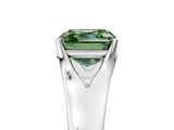 White gold Fancy Green Asscher  Solitaire Diamond Ring with Cathedral Band and Four-Prong Setting_33