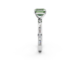 White gold Fancy Green Asscher  Solitaire Diamond Ring with Channel-Set Baguette Band and Four-Prong Setting_18