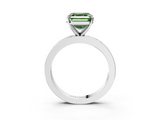 White gold Fancy Green Asscher  Solitaire Diamond Ring with Channel-Set Baguette Band and Four-Prong Setting_19