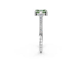 White gold Fancy Green Asscher  Solitaire Diamond Ring with Channel Set Band and Bezel Prong Setting_58