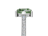 White gold Fancy Green Asscher  Solitaire Diamond Ring with Channel Set Band and Bezel Prong Setting_61