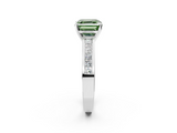 White gold Fancy Green Asscher  Solitaire Diamond Ring with Channel-Set Band and Four-Prong Setting_22