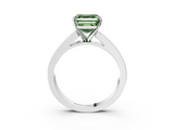 White gold Fancy Green Asscher  Solitaire Diamond Ring with Channel-Set Band and Four-Prong Setting_23
