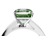 White gold Fancy Green Asscher  Solitaire Diamond Ring with Channel-Set Band and Four-Prong Setting_24