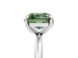 White gold Fancy Green Asscher  Solitaire Diamond Ring with Four-Prong Setting on a Plain Band_42
