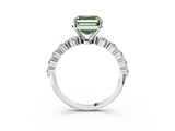 White gold Fancy Green Asscher  Solitaire Diamond Ring with Pave Band and Four-Prong Setting_20