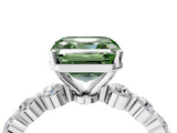 White gold Fancy Green Asscher  Solitaire Diamond Ring with Pave Band and Four-Prong Setting_21