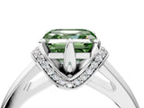 White gold Fancy Green Asscher  Solitaire Diamond Ring with Pave Band and Six-Prong Setting_75