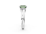 White gold Fancy Green Asscher  Solitaire Diamond Ring with Pave Band and Six-Prong Setting_79