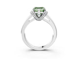White gold Fancy Green Asscher  Solitaire Diamond Ring with Pave Band and Six-Prong Setting_80