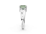 White gold Fancy Green Asscher  Solitaire Diamond Ring with Six-Prong Cathedral Setting_34