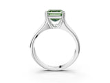 White gold Fancy Green Asscher  Solitaire Diamond Ring with Six-Prong Cathedral Setting_34