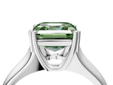 White gold Fancy Green Asscher  Solitaire Diamond Ring with Six-Prong Cathedral Setting_36
