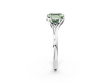 White gold Fancy Green Asscher  Solitaire Diamond Ring with Six-Prong Setting and Tapered Band_19